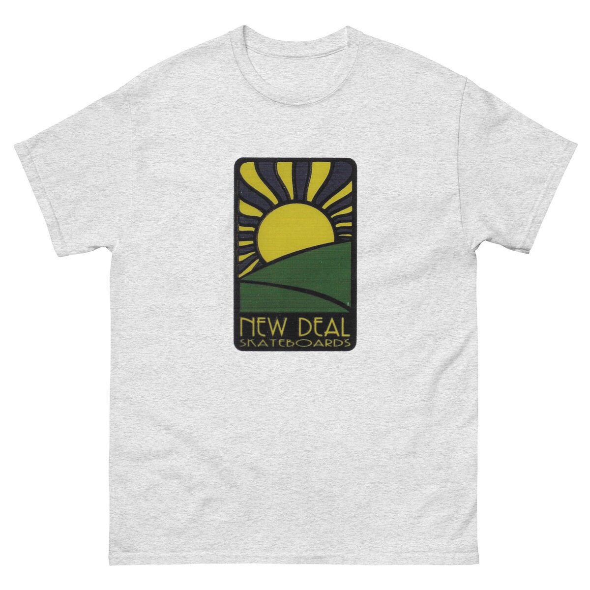 NEW DEAL Skateboards Vintage Retro 80s skateboarding t shirt NEW DEAL Skateboards Vintage Retro 80s skateboarding t shirt