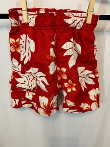 hawaiian print swim trunks