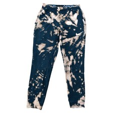 Nike Sweatpants Black Mens Tag Medium Acid Wash Tie Dye Pants Drawstring