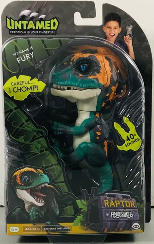 NEW! Fingerlings Untamed FURY Raptor Velociraptor Orange/Green 40 ...