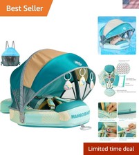 Mambobaby Float Add Tail Baby Swim Float with Canopy Solid Pool Infant Swim T...