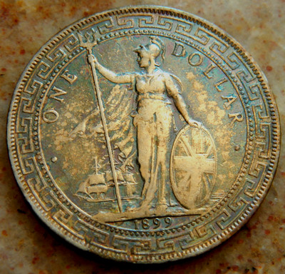 1899 B Great Britain Hong Kong Bombay Silver Trade Dollar.KM# T5