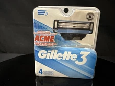 Gillette 3 Razor Blade Refill Cartridges Microfin Skin Guard Cartridges 4 Count