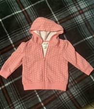 Adorable Girl’s Pink White Polka Dots Light Jacket Coat Baby Cat And Jack 6-9 Mo