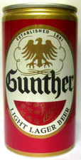 GUNTHER LIGHT LAGER BEER alum 12oz CAN w' EAGLE, Baltimore MARYLAND 1980's 2City