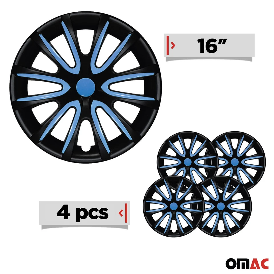 16" Wheel Covers Hubcaps for Ford Explorer Black Matt Blue Matte - Image 3 of 4