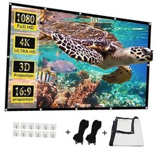 Projector Screen, 4K 16:9 HD Rear Front Projectors Screen 100 inches white