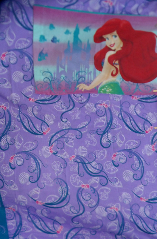 2013 Disney Little Mermaid TWIN Flat Bed Sheet Ariel PILLOWCASE LOT 2 USA