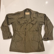 Vintage 40s Military WWII WW2 US ARMY M-1943 Field Jacket Coat Green Rare Sz 34R
