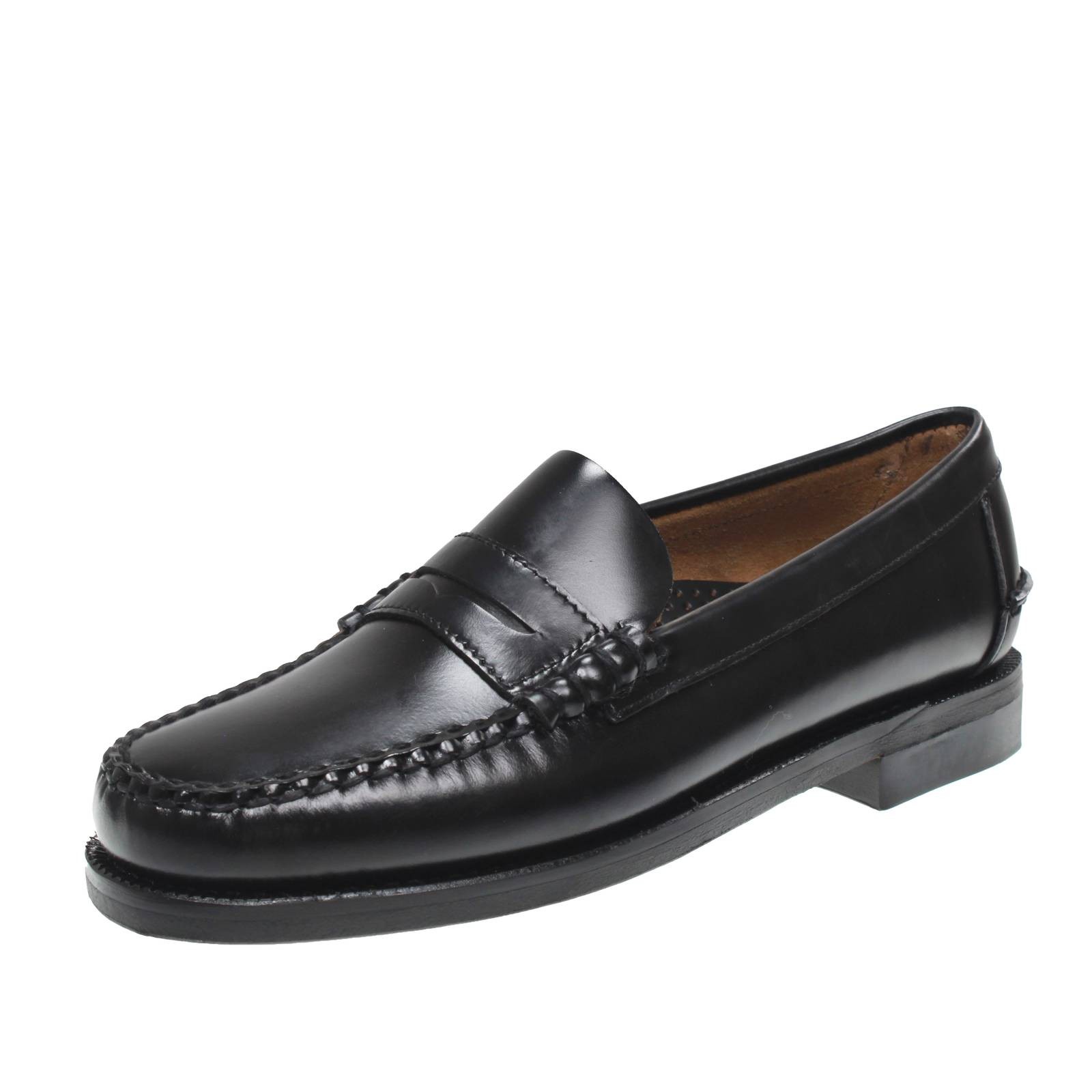 Sebago Classic Dan - schwarze Leder Halbschuhe - Größe 42 [8,5 US 26,9cm] Schuhe