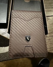GSOIAX Slim Wallet for Men Rfid Blocking Bifold Carbon Fiber Brown
