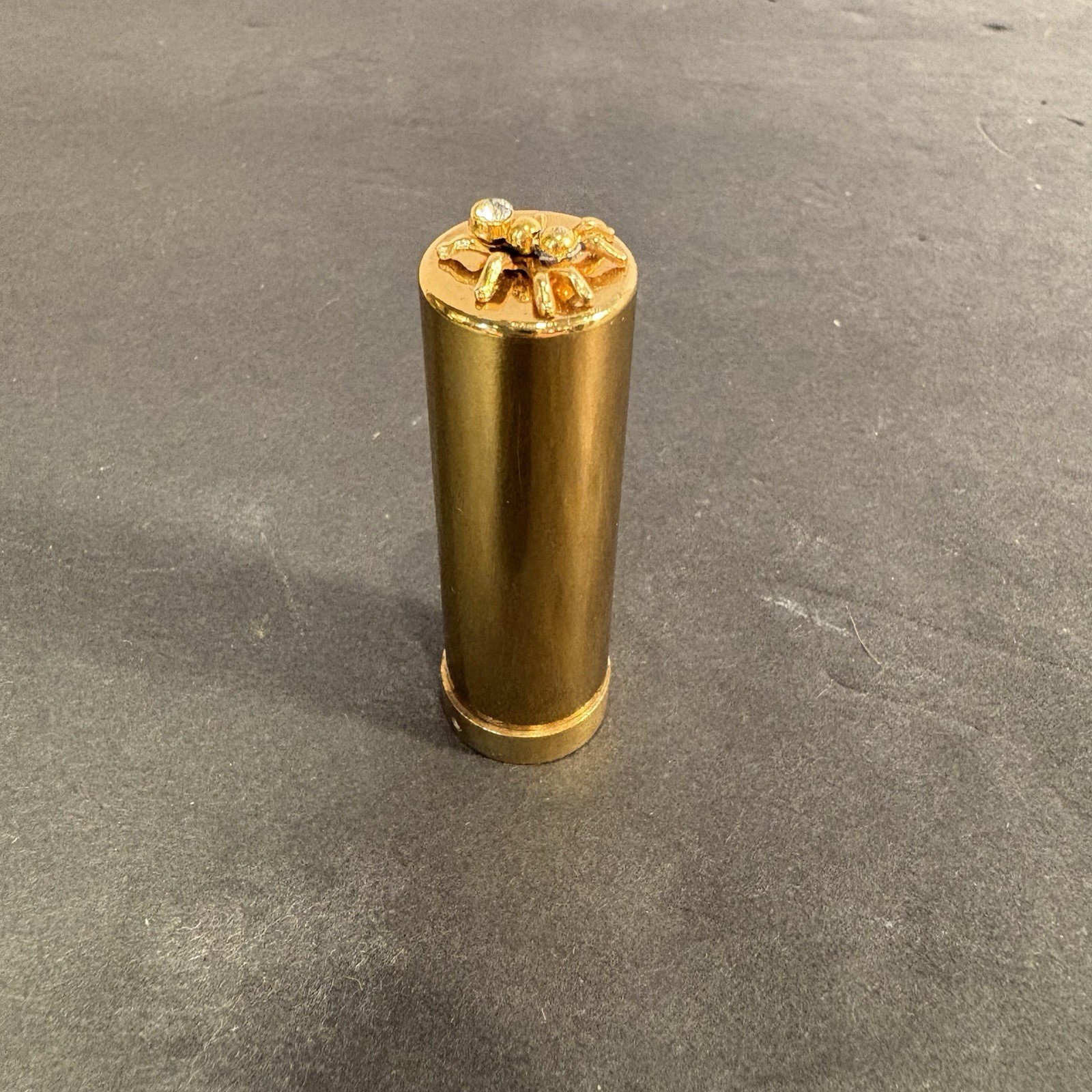 Vintage Rare Salvador Flato Spider Brass Lipstick Case