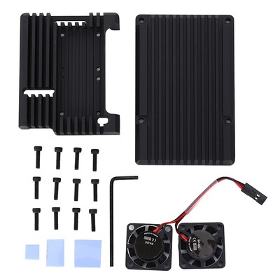 Aluminiumlegierung Heat Dissipation Shell Case Mit Dual Fan Fit Für Raspber AK