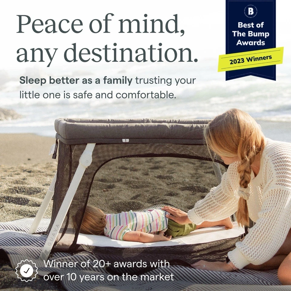 Guava Lotus Travel Crib Portable Baby Play Yard with Mattress & Backpack - Image 2 of 4