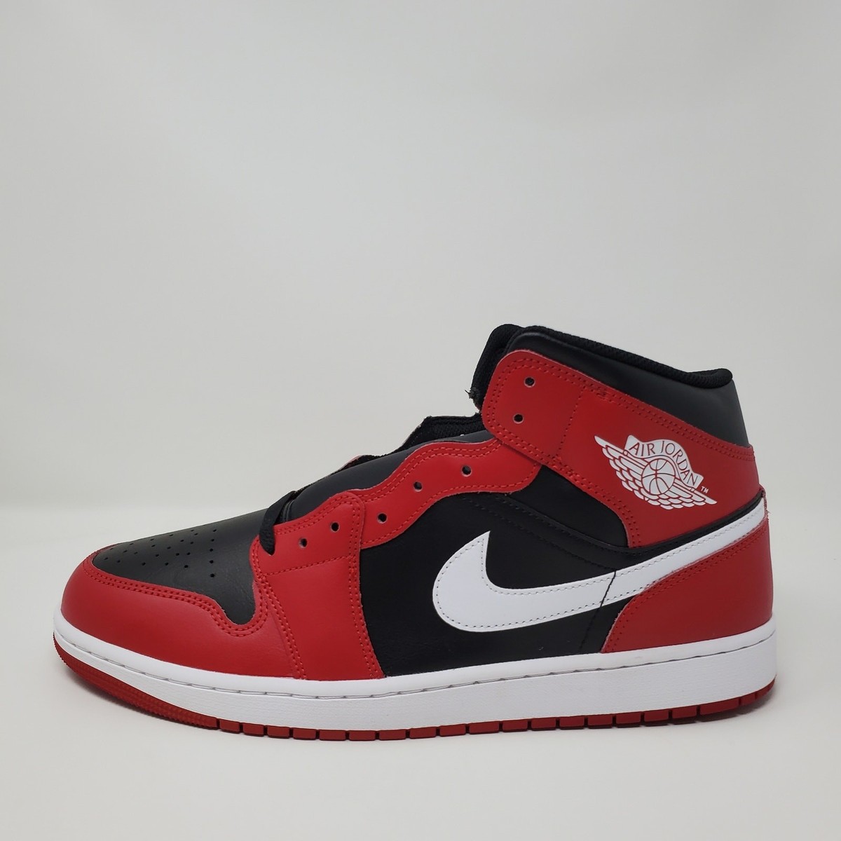 Nike Air Jordan 1 Mid Shoes Black Gym Red White DQ8426-061 Men's