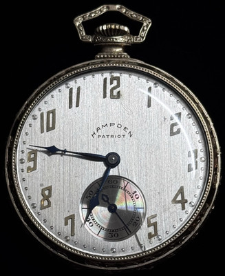 Vintage Hampden Patriot Viking Cannon 17j Pocket Watch 14k GF