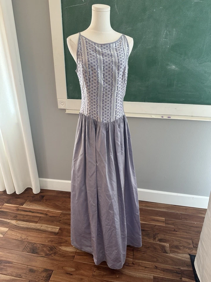 Vestido JESSICA MCCLINTOCK GUNNE SAX Vintage Millennium Tamanho 7 FEITO NOS EUA FORMATURA - Imagem 2 de 4