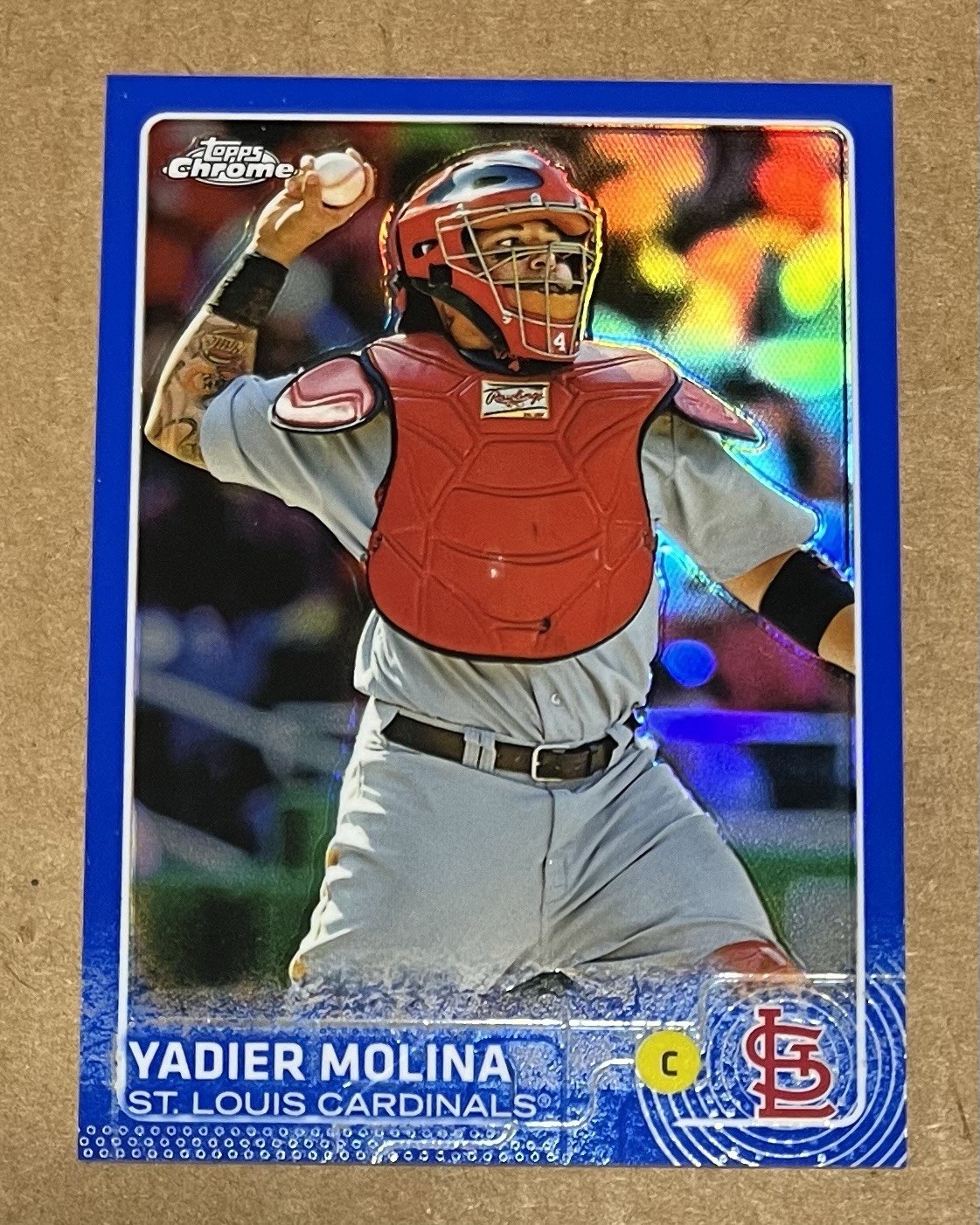 YADIER MOLINA 2015 Topps Chrome #25 BLUE REFRACTOR SP #116/150 Cardinals