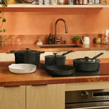 Our Place 8-piece Essentials Healthy Ceramic Nonstick Cookware Set - Black