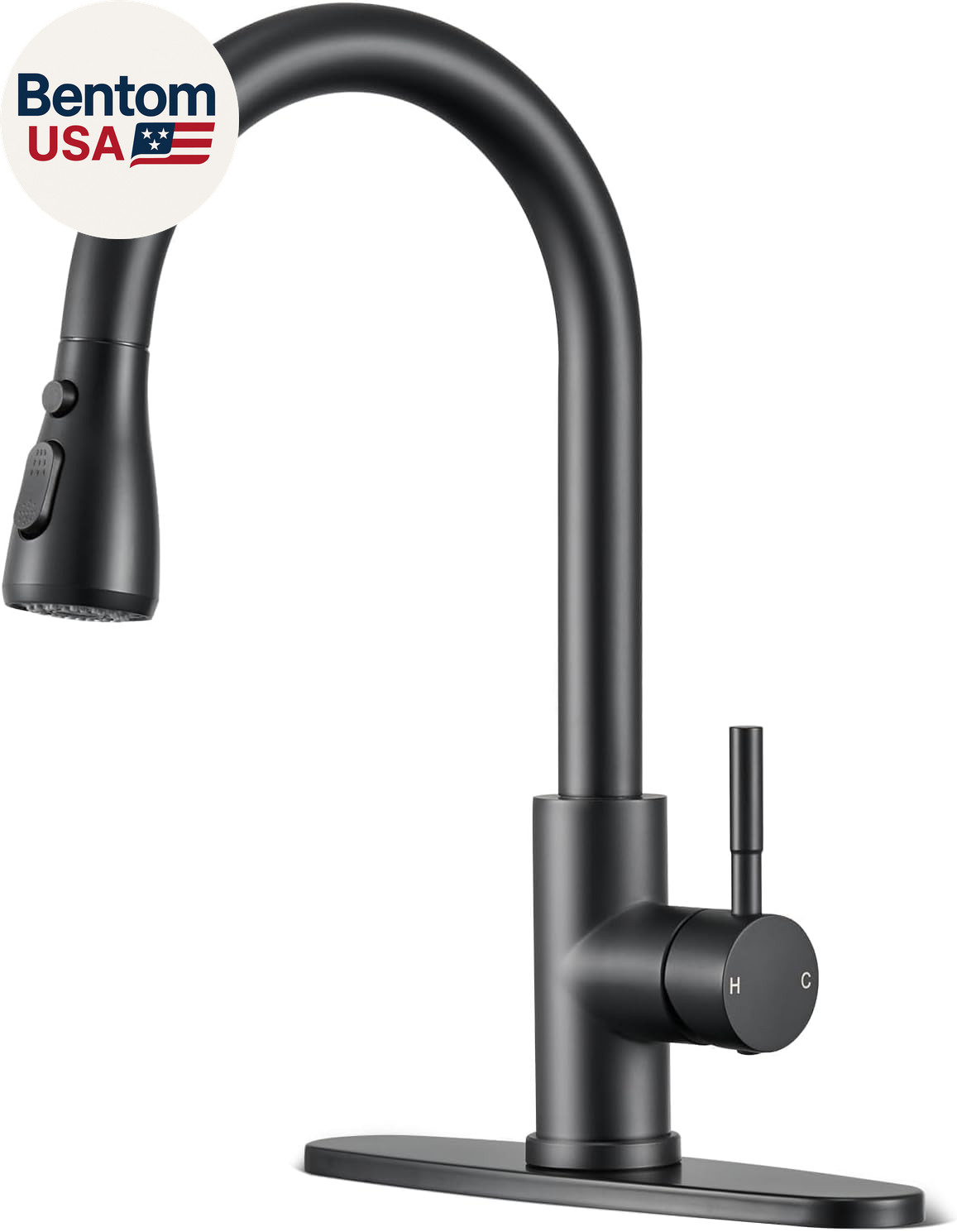 With Pull Down Sprayer, High Arc Single Handle Stainless Steel C