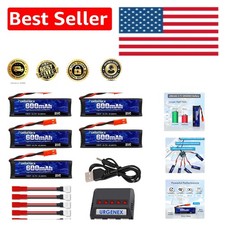 Ultra Safe 3.7V Lipo Battery 600mAh with JST Connector & X5 Charger for Drones