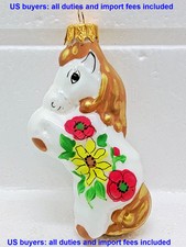 Hand-Blown Glass Ornament Horse Brown Christmas Tree Ukraine 2025 Collectible