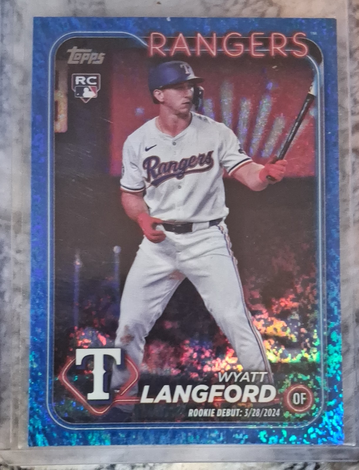 2024 Topps Update Series - Wyatt Langford #US151 Blue Holo Foilboard /999 (RC)