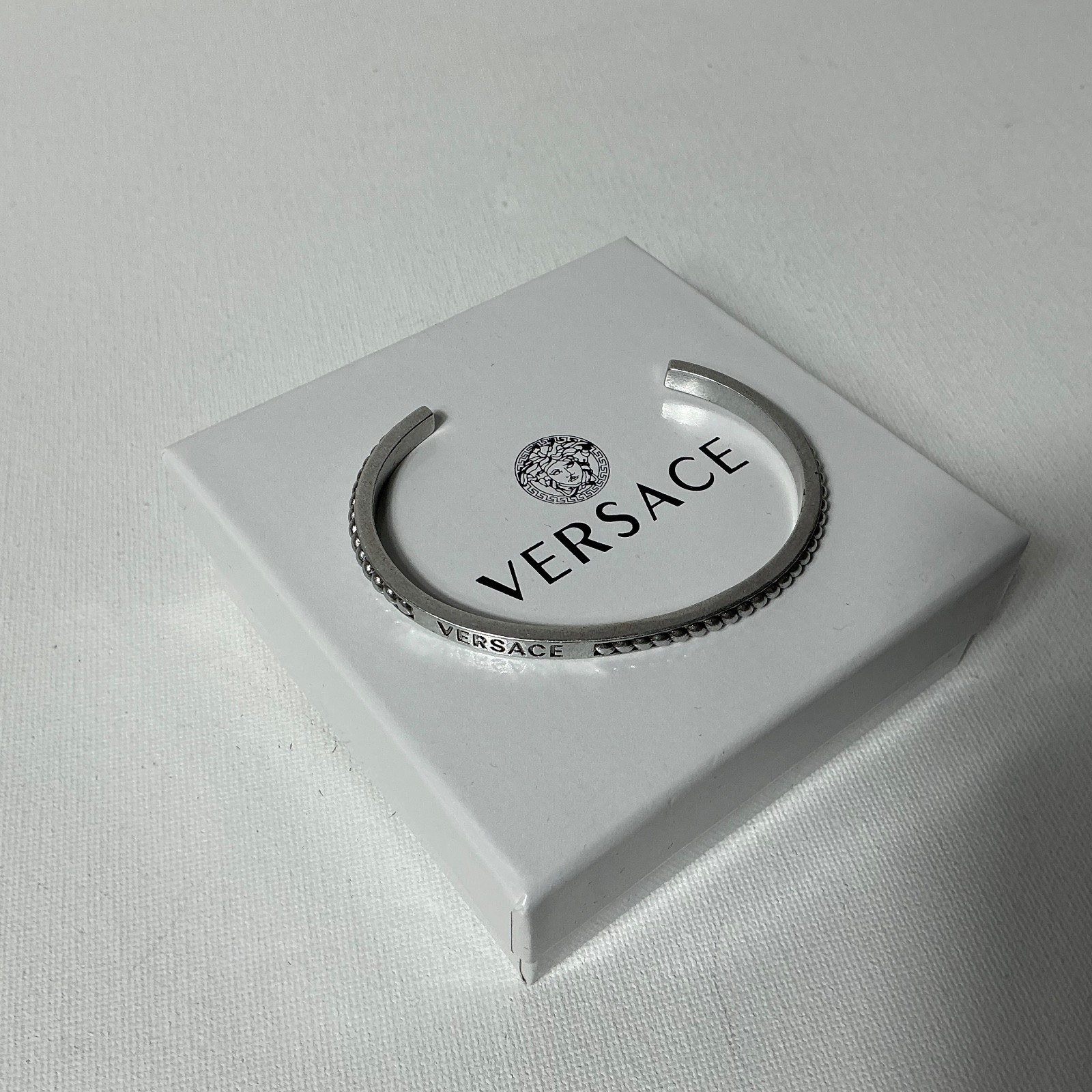 Versace Silver Bangle Cuff Bracelet - image 1