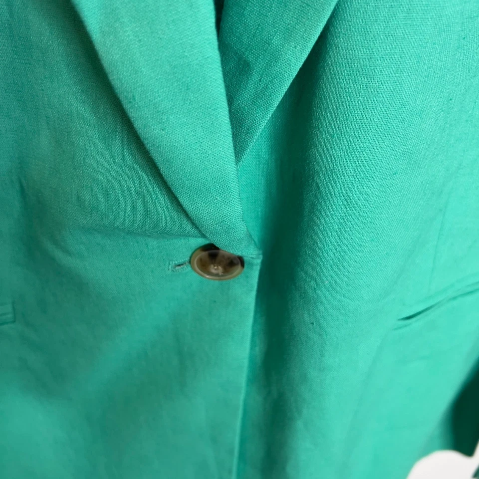 Blazer Holanda de lino verde talla 12 Al222 J.Crew para mujer $178 Foto 3 de 4
