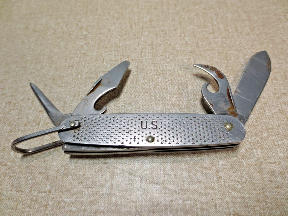 Navaja de Bolsillo de Supervivencia Vintage 4 Hojas CAMILLUS 1978 EE. UU. Militar Marina EE. UU. Foto 4 de 4