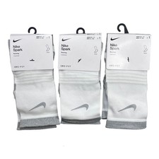 3 Nike Spark Running Cushioned Ankle Socks Wh...