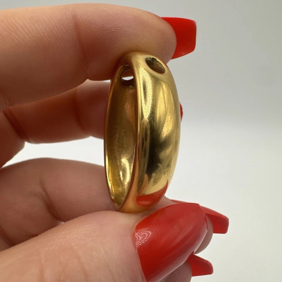 Estate 9ct Yellow Gold Filled Cabochon Puffed Pendant Chunky Weighty Design 14g - Image 3 of 4