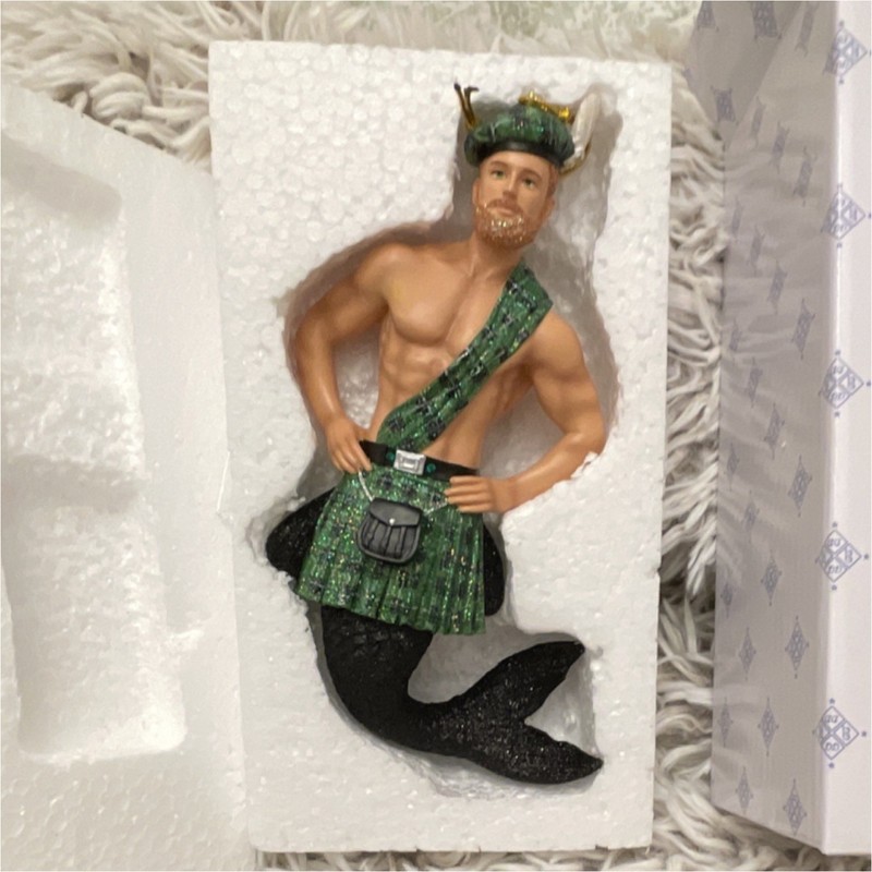 Fantasy Merman Mermaid Collectible Figurine in Box - Kilt Guy Design
