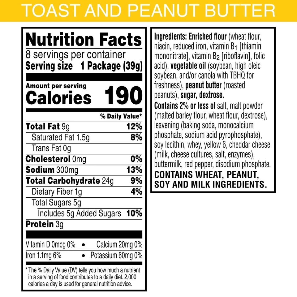 Крекеры для сэндвичей Keebler, крекеры для закусок на одну порцию, тосты 12 лотков, 96 упаковок - Изображение 3 из 4