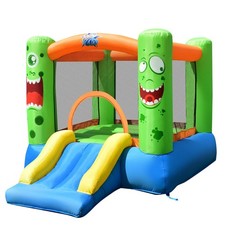 Inflatable Bounce House Jumper Castle Kids Playhouse w/ Basketball Hoop Outdoor