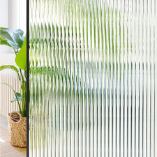 Window Privacy Film 3D Reeded Glass Static Clings Fluted Frosted Decorative Wind