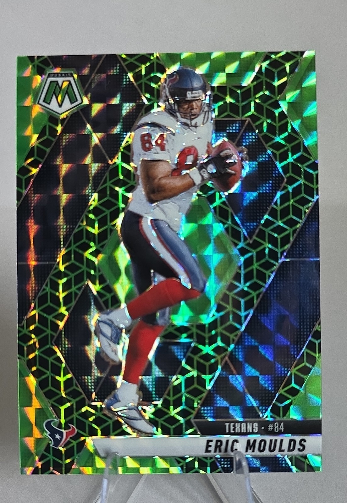 2025 Panini Mosaic - Eric Moulds #40 Spectris Green Mosaic Prizm /13