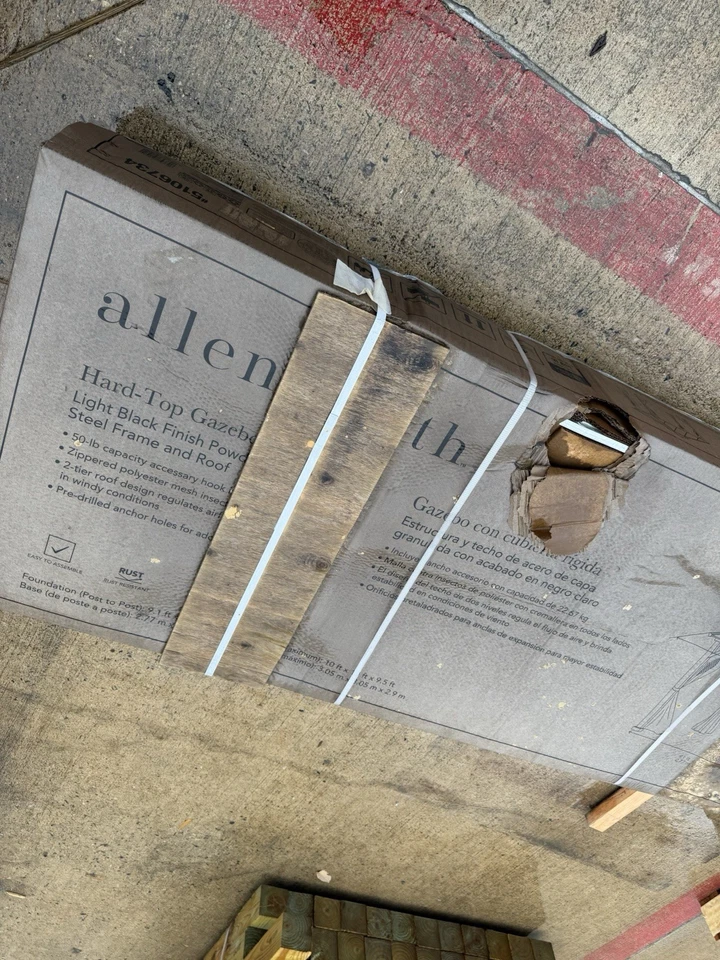 Carpa carpa Allen & Roth tapa dura con marco de acero negro Foto 3 de 4