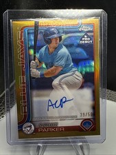 2025 Topps Pro Debut Aaron Parker Chrome Gold Refractor Auto /50!