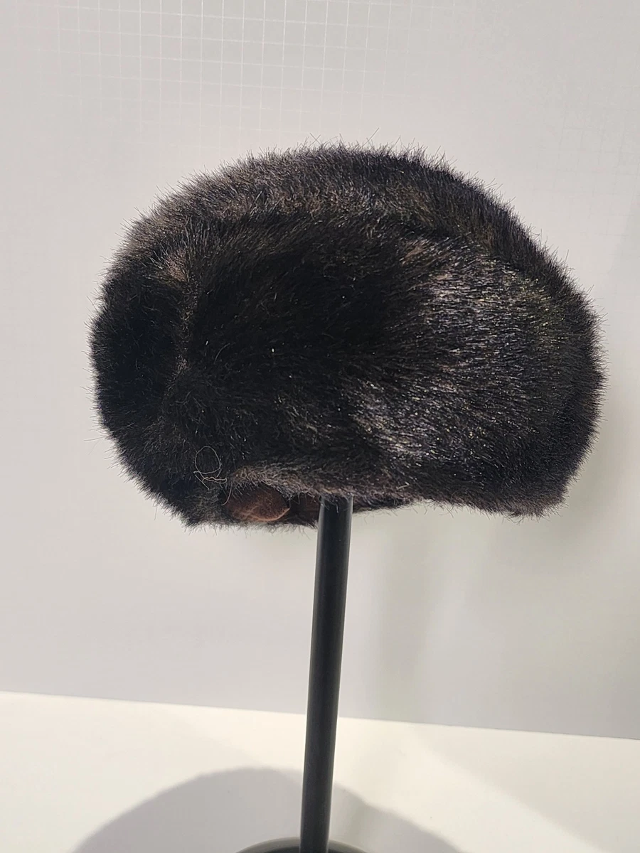 New 1970\'s Vintage Mink Faux Fur Newsboy Cap. 100% Polyester Soft & Cozy! Vintage 70s Faux Fur Cap – Yatva main image 2