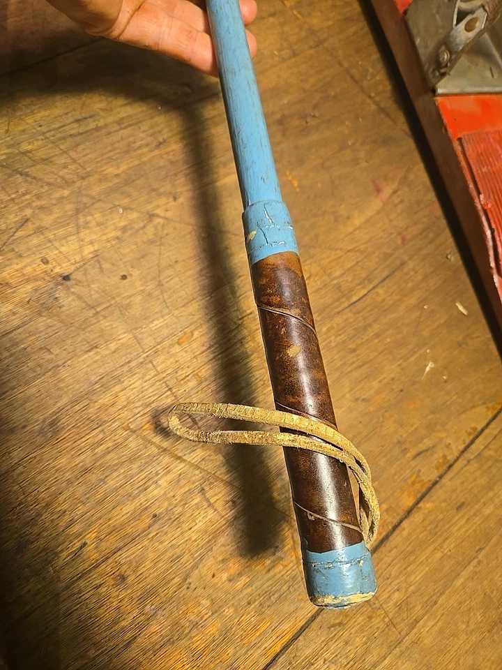 Vintage Child's Wooden Snow Skis Plus Poles.46" - Image 4 of 4