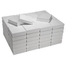 JPB Matte White Cotton Filled Jewelry Box 33 Case of 100 3.5 inches x 3.5 ...