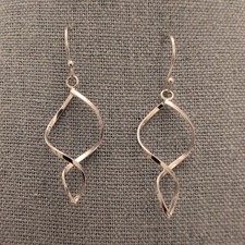 Sterling Silver 925 Swirl Dangle Drop Earrings Stunning 2 In