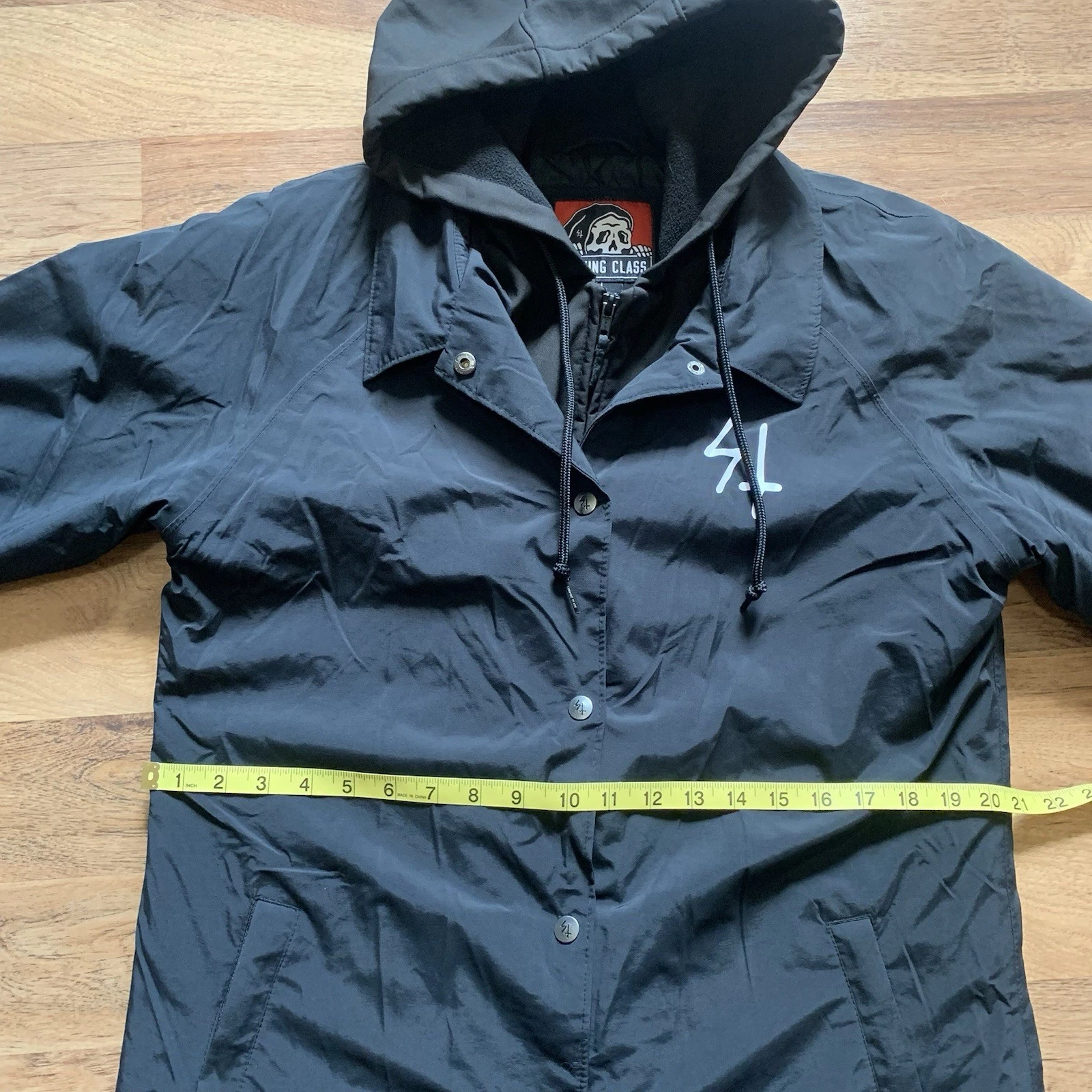 Lurking Class Peace Of Mind Mens Large Hooded Skull Jacket image 7