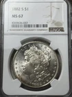 1882-S $1 NGC MS-67 Morgan Silver Dollar