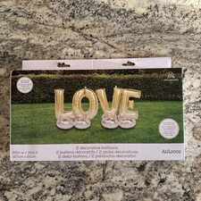 Gold LOVE Balloon Yard Decoration Kit 66 x 32 AirLoonz NEW + FAST SHIPPING