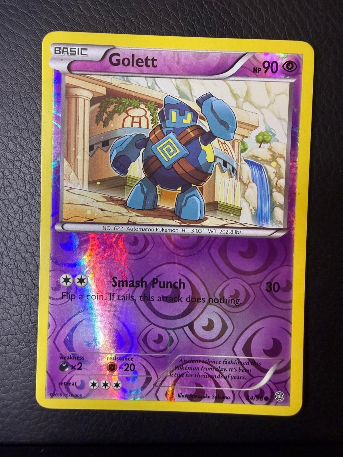 HP Reverse Holo Ancient Origins Golett 34/98 Common Pokemon