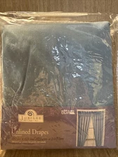 Jubilee by Springs Unlined Drape -  Wedgewood Blue 80" x 63" 2 Panels W Tiebacks