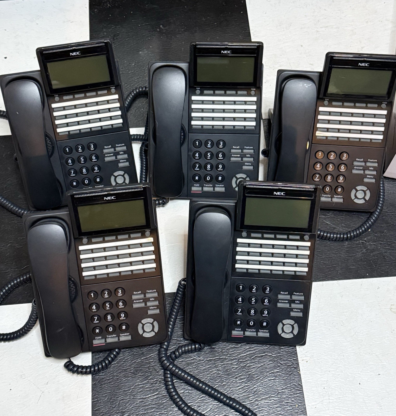 Lot of 5 NEC DT500 DTK-24D-1 Black Office Phones Tested Working