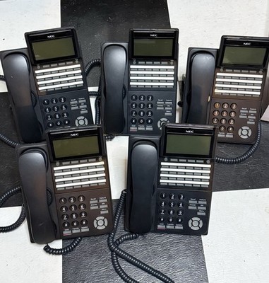 Lot of 5 NEC DT500 DTK-24D-1 Black Office Phones Tested Working